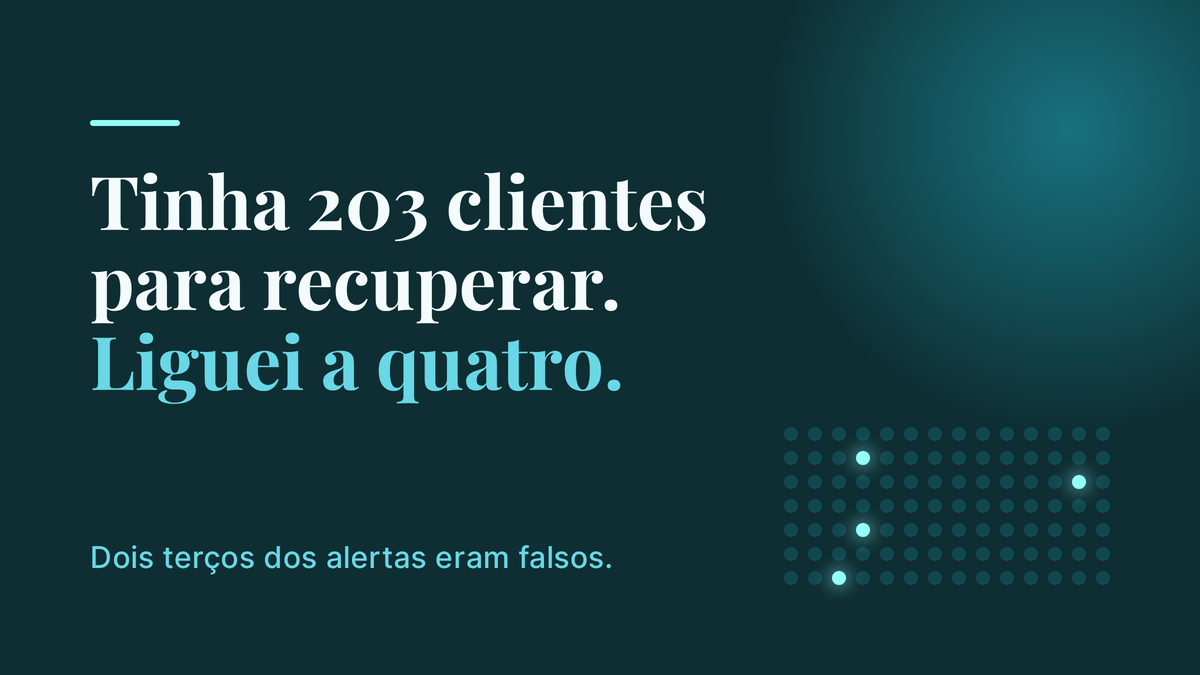 Recuperar clientes inativos: 203 alertas reduzidos a 4 chamadas